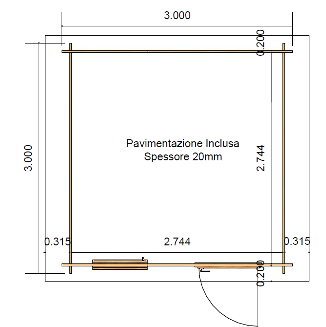 CASETTA IN LEGNO MOD. COMO 9 MQ - immagine 9