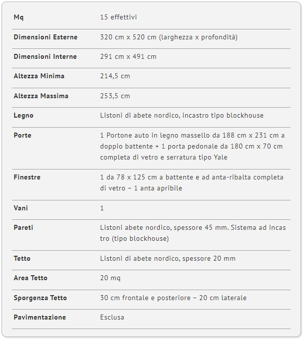 GARAGE IN LEGNO MOD. GARDA 15 mq - immagine 4