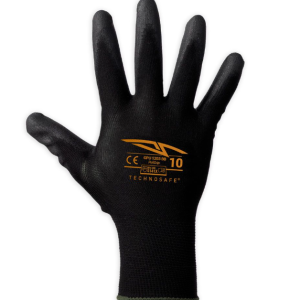 GUANTO SINTETICO STESO IN POLIURETANO NERO - TECHNOSAFE