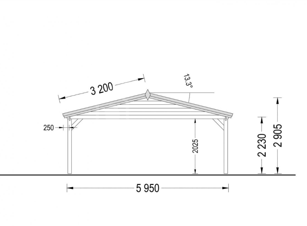 TETTOIA IN LEGNO DOPPIA MOD. BALI 36 MQ - immagine 5