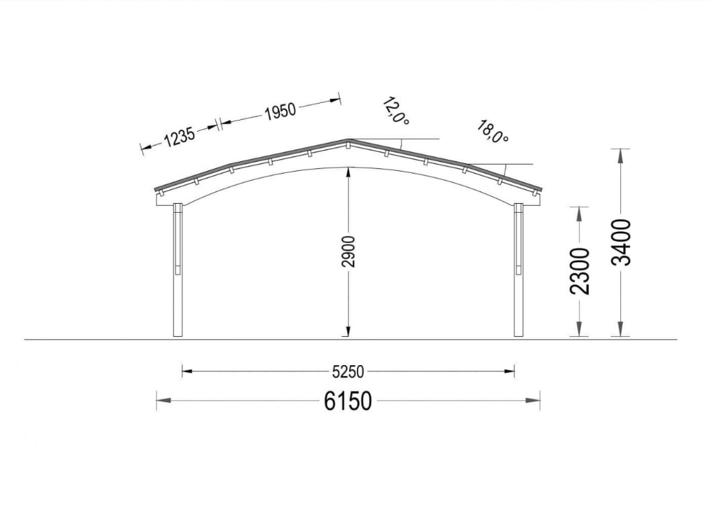 TETTOIA IN LEGNO DOPPIA MOD. SANDY 36 MQ - immagine 5