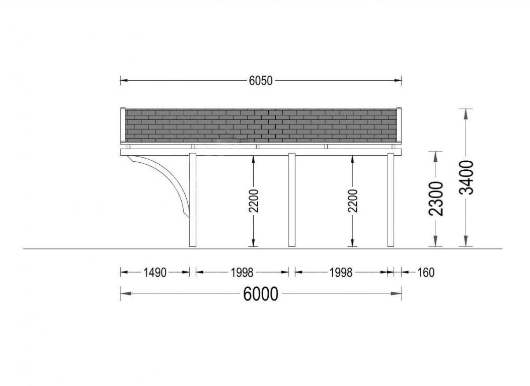 TETTOIA IN LEGNO DOPPIA MOD. SANDY 36 MQ - immagine 6