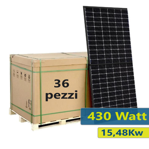 PANNELLO SOLARE 430W V-TAC TELAIO NERO 1722*1134*30mm - CONF. 36 VT-SP430-N108M1