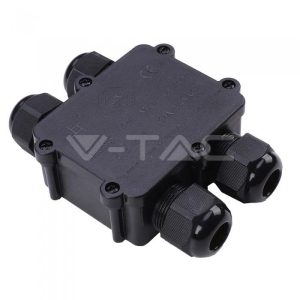 SCATOLA DI DERIVAZIONE IMPERMEABILE NERA 4 PIN CON TERMINALI 8-12MM IP68 - VT-871