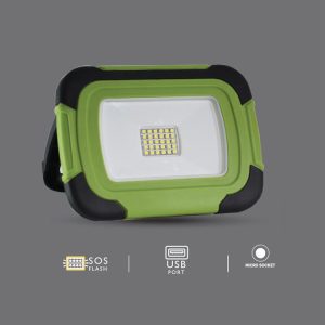 PROIETTORE LED 10W RICARICABILE SAMSUNG CHIP IP44 6400 6400k - VT-10-R