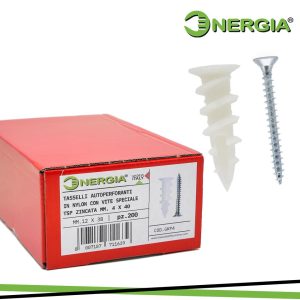 TASSELLI AUTOPERFORANTI IN NYLON CON VITI SPECIALI TSP ZINCATA MM. 4X40 - GKP4